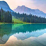 Dusk at Emerald Lake, in Yoho National Park, British Columbia, Canada.